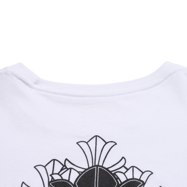 Very Good Condition CHROME HEARTS Cemetery Big Cross T-shirt CH Cross Scroll Label CH Logo White S Size Used 4a003866