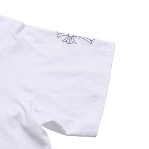 Very Good Condition CHROME HEARTS Cemetery Big Cross T-shirt CH Cross Scroll Label CH Logo White S Size Used 4a003866
