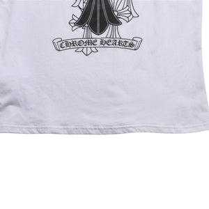 Very Good Condition CHROME HEARTS Cemetery Big Cross T-shirt CH Cross Scroll Label CH Logo White S Size Used 4a003866