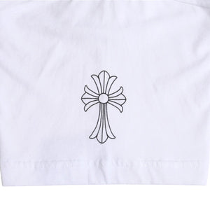 Very Good Condition CHROME HEARTS Cemetery Big Cross T-shirt CH Cross Scroll Label CH Logo White S Size Used 4a003866