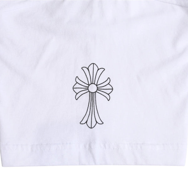 Very Good Condition CHROME HEARTS Cemetery Big Cross T-shirt CH Cross Scroll Label CH Logo White S Size Used 4a003866