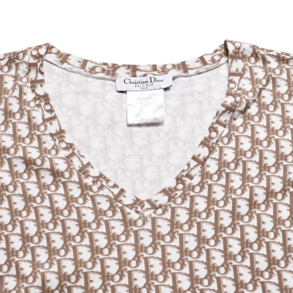 CHRISTIAN DIOR John Galliano Era John Galliano period V-neck T-shirt Trotter pattern embroidery 5E16155951 Good condition Used 4a003995