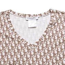 画像をギャラリービューアに読み込む, CHRISTIAN DIOR クリスチャンディオール John Galliano Era ジョンガリアーノ期 Vネック Tシャツ トロッター柄 刺繍 5E16155951 美品 中古 4a003995