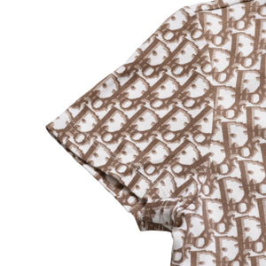 CHRISTIAN DIOR クリスチャンディオール John Galliano Era ジョンガリアーノ期 Vネック Tシャツ トロッター柄 刺繍 5E16155951 美品 中古 4a003995