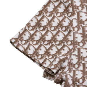CHRISTIAN DIOR クリスチャンディオール John Galliano Era ジョンガリアーノ期 Vネック Tシャツ トロッター柄 刺繍 5E16155951 美品 中古 4a003995