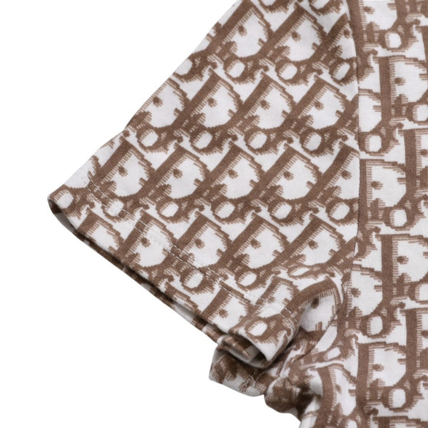 CHRISTIAN DIOR クリスチャンディオール John Galliano Era ジョンガリアーノ期 Vネック Tシャツ トロッター柄 刺繍 5E16155951 美品 中古 4a003995