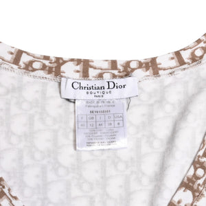 CHRISTIAN DIOR クリスチャンディオール John Galliano Era ジョンガリアーノ期 Vネック Tシャツ トロッター柄 刺繍 5E16155951 美品 中古 4a003995