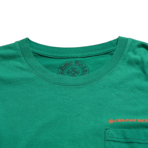 Mint condition Chrome Hearts long-sleeved t-shirt, horseshoe design, size F.W23 American-made cotton, green and orange, size L, used. 4a003782