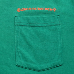 Mint condition Chrome Hearts long-sleeved t-shirt, horseshoe design, size F.W23 American-made cotton, green and orange, size L, used. 4a003782