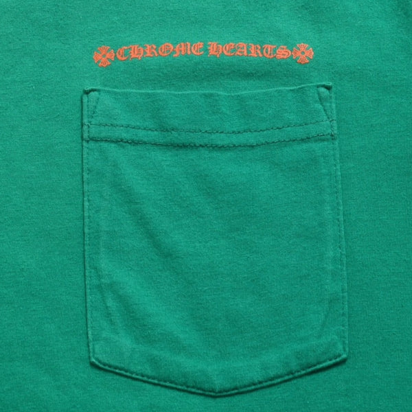 Mint condition Chrome Hearts long-sleeved t-shirt, horseshoe design, size F.W23 American-made cotton, green and orange, size L, used. 4a003782