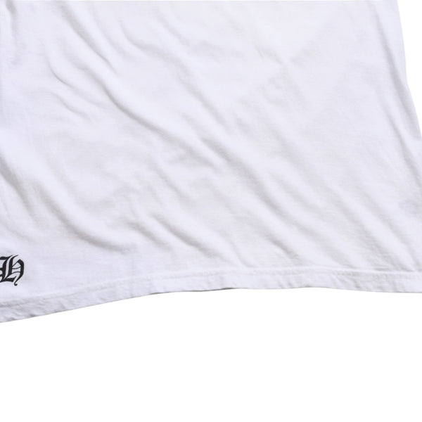CHROME HEARTS クロムハーツ ロゴプリント半袖Tシャツ CHプラス スクロールラベル ホースシュー ホワイト Mサイズ 美品 中古 4a003853
