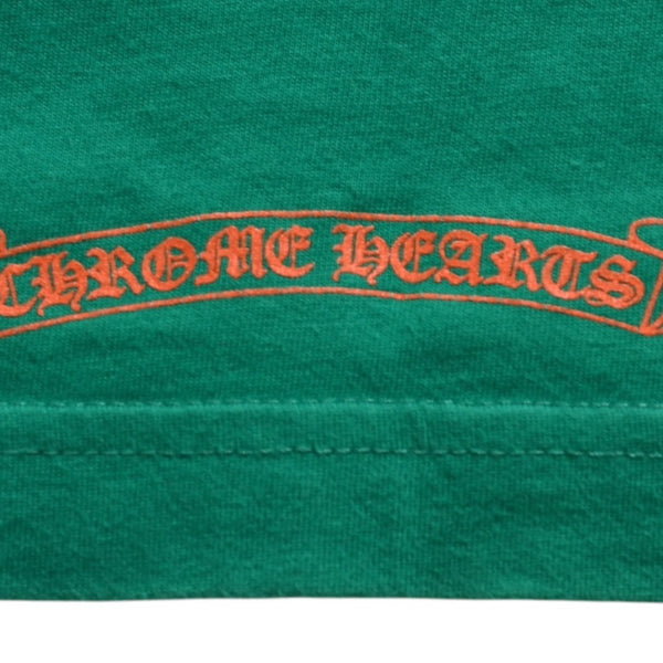 Mint condition Chrome Hearts long-sleeved t-shirt, horseshoe design, size F.W23 American-made cotton, green and orange, size L, used. 4a003782