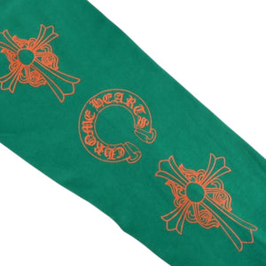 Mint condition Chrome Hearts long-sleeved t-shirt, horseshoe design, size F.W23 American-made cotton, green and orange, size L, used. 4a003782