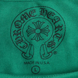 Mint condition Chrome Hearts long-sleeved t-shirt, horseshoe design, size F.W23 American-made cotton, green and orange, size L, used. 4a003782