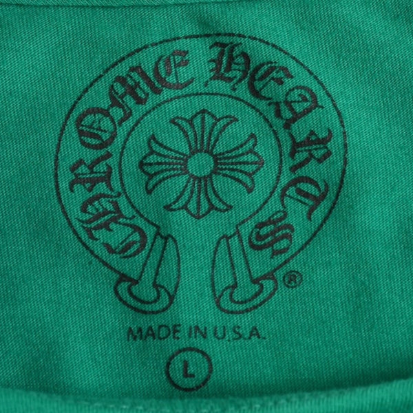Mint condition Chrome Hearts long-sleeved t-shirt, horseshoe design, size F.W23 American-made cotton, green and orange, size L, used. 4a003782