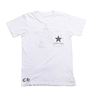 CHROME HEARTS Star CH Cross Print Tee CH Star Scroll Label Pentagram CH Cross White S Size Good Condition Used 4a003856