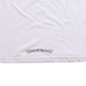 CHROME HEARTS Star CH Cross Print Tee CH Star Scroll Label Pentagram CH Cross White S Size Good Condition Used 4a003856