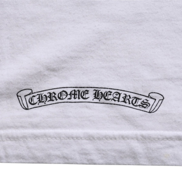 CHROME HEARTS Star CH Cross Print Tee CH Star Scroll Label Pentagram CH Cross White S Size Good Condition Used 4a003856
