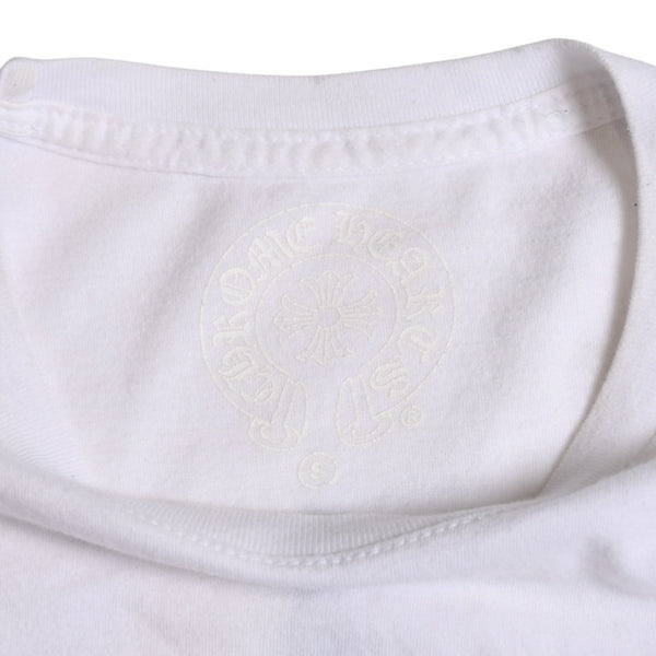 CHROME HEARTS Star CH Cross Print Tee CH Star Scroll Label Pentagram CH Cross White S Size Good Condition Used 4a003856