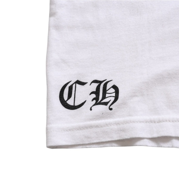 CHROME HEARTS Star CH Cross Print Tee CH Star Scroll Label Pentagram CH Cross White S Size Good Condition Used 4a003856