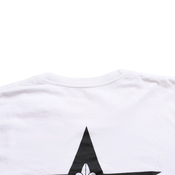 CHROME HEARTS Star CH Cross Print Tee CH Star Scroll Label Pentagram CH Cross White S Size Good Condition Used 4a003856