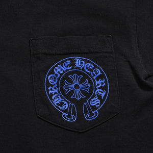 Very Good Condition CHROME HEARTS T-shirt Blue Black Celtic Cross Logo Floral Logo Size S Used 4a003865