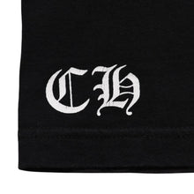 画像をギャラリービューアに読み込む, 極美品 CHROME HEARTS クロムハーツ Tシャツ ブルー ブラック ケルティッククロスロゴ フローラルロゴ サイズS 中古 4a003865