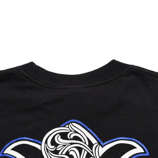 Very Good Condition CHROME HEARTS T-shirt Blue Black Celtic Cross Logo Floral Logo Size S Used 4a003865