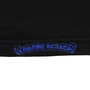 Very Good Condition CHROME HEARTS T-shirt Blue Black Celtic Cross Logo Floral Logo Size S Used 4a003865