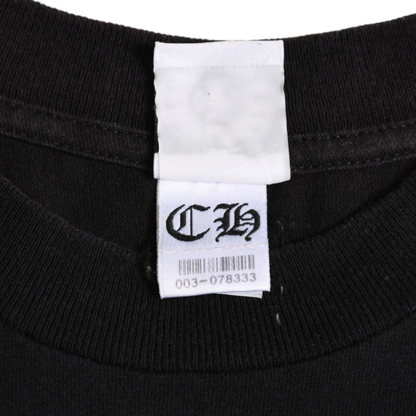 Very Good Condition CHROME HEARTS T-shirt Blue Black Celtic Cross Logo Floral Logo Size S Used 4a003865