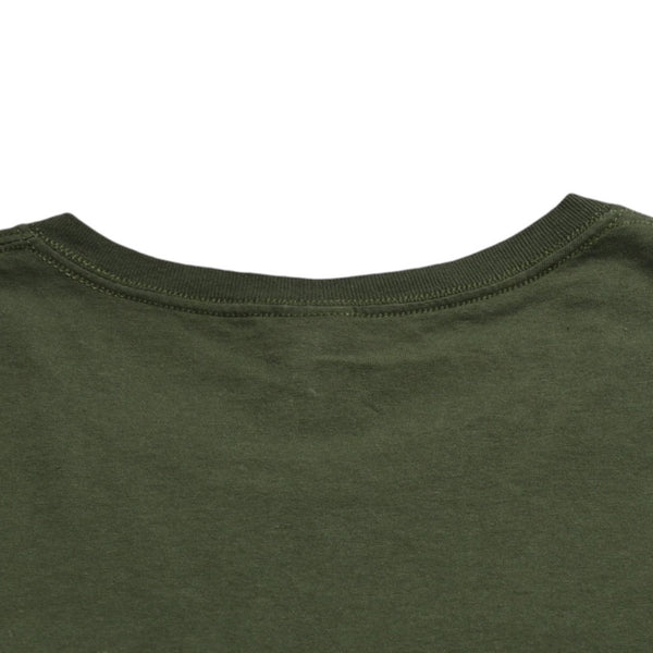 極美品 フルーツオブザルーム グラフィックTシャツ 男性イラストデザイン オリーブ ミリタリーカラー XLサイズ 中古 4a003428
