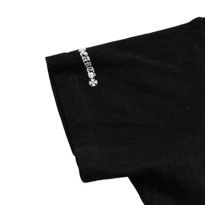 CHROME HEARTS Chrome Hearts T-shirt Short Sleeve V-neck Scroll Label Logo Black Black Good Condition Used 4a003863