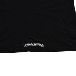 CHROME HEARTS Chrome Hearts T-shirt Short Sleeve V-neck Scroll Label Logo Black Black Good Condition Used 4a003863