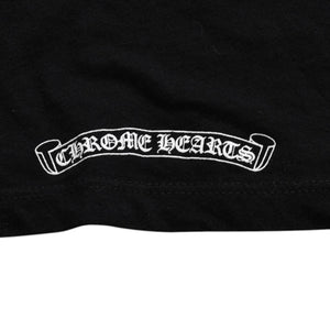 CHROME HEARTS Chrome Hearts T-shirt Short Sleeve V-neck Scroll Label Logo Black Black Good Condition Used 4a003863