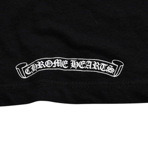CHROME HEARTS Chrome Hearts T-shirt Short Sleeve V-neck Scroll Label Logo Black Black Good Condition Used 4a003863