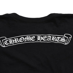 CHROME HEARTS Chrome Hearts T-shirt Short Sleeve V-neck Scroll Label Logo Black Black Good Condition Used 4a003863