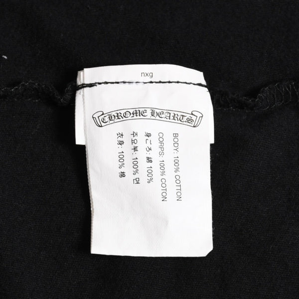 CHROME HEARTS Chrome Hearts T-shirt Short Sleeve V-neck Scroll Label Logo Black Black Good Condition Used 4a003863