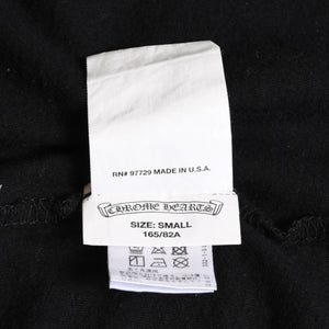CHROME HEARTS Chrome Hearts T-shirt Short Sleeve V-neck Scroll Label Logo Black Black Good Condition Used 4a003863