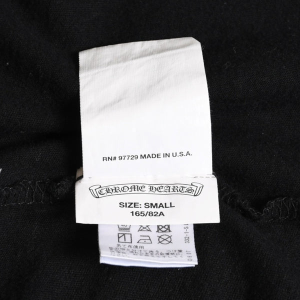 CHROME HEARTS Chrome Hearts T-shirt Short Sleeve V-neck Scroll Label Logo Black Black Good Condition Used 4a003863