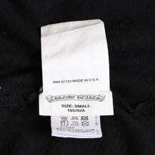 画像をギャラリービューアに読み込む, CHROME HEARTS クロムハーツ Tシャツ 半袖 Vネック スクロールラベルロゴ Black ブラック 美品 中古 4a003863