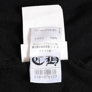 CHROME HEARTS Chrome Hearts T-shirt Short Sleeve V-neck Scroll Label Logo Black Black Good Condition Used 4a003863