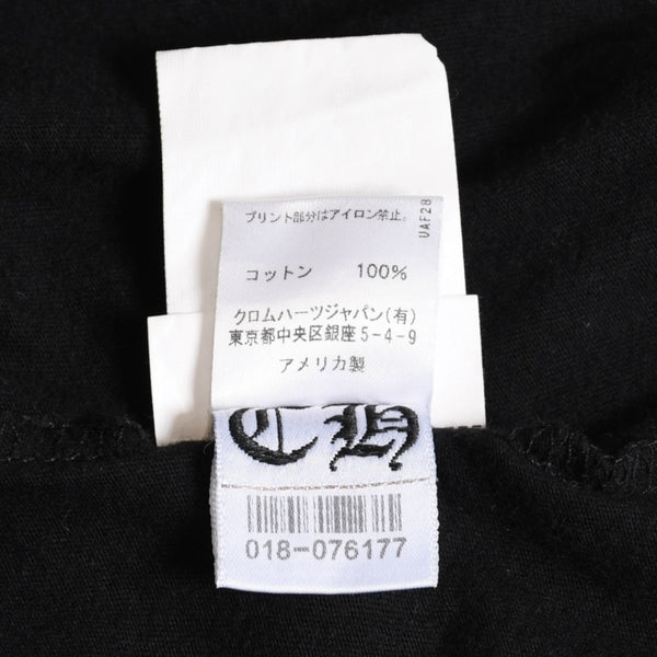 CHROME HEARTS Chrome Hearts T-shirt Short Sleeve V-neck Scroll Label Logo Black Black Good Condition Used 4a003863