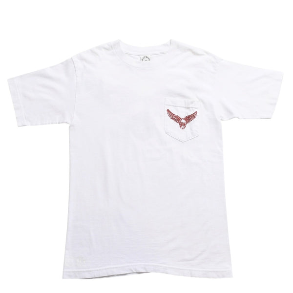 Very good condition CHROME HEARTS FOTI MAHALIA Skull Wing Pocket T-shirt Joe Foti Mahalia White M size Used 4a003854