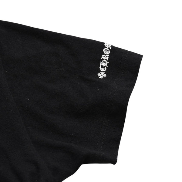 CHROME HEARTS Chrome Hearts T-shirt Short Sleeve V-neck Scroll Label Logo Black Black Good Condition Used 4a003863