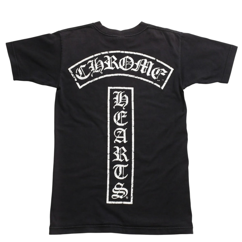 CHROME HEARTS Star Vertical Logo T-shirt Vertical Logo Star Line CH Star Pentagram CH Cross Black Size S Good Condition Used 4a003862