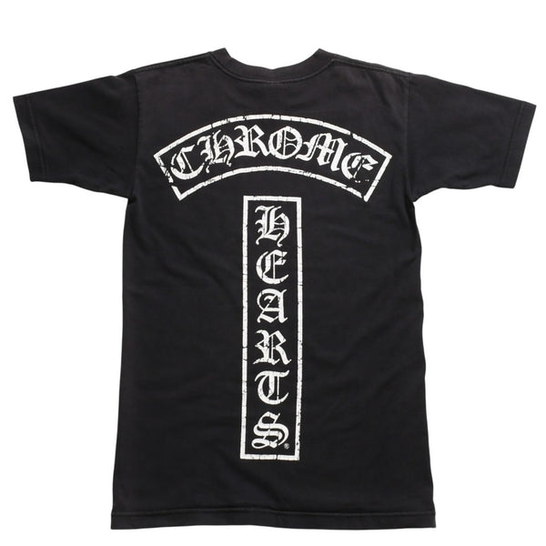 CHROME HEARTS Star Vertical Logo T-shirt Vertical Logo Star Line CH Star Pentagram CH Cross Black Size S Good Condition Used 4a003862