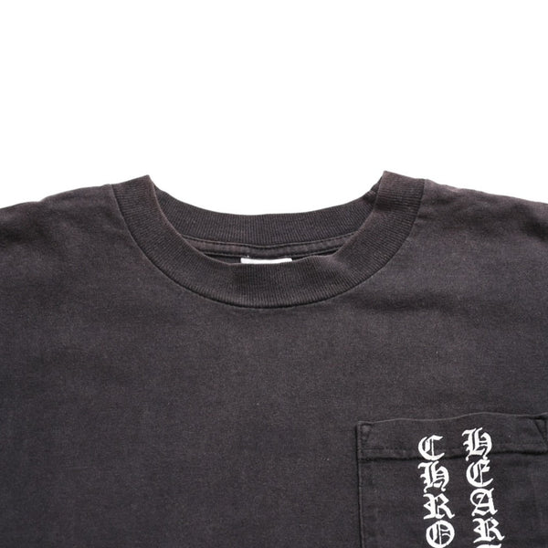 CHROME HEARTS Star Vertical Logo T-shirt Vertical Logo Star Line CH Star Pentagram CH Cross Black Size S Good Condition Used 4a003862