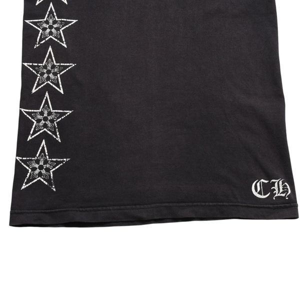 CHROME HEARTS Star Vertical Logo T-shirt Vertical Logo Star Line CH Star Pentagram CH Cross Black Size S Good Condition Used 4a003862