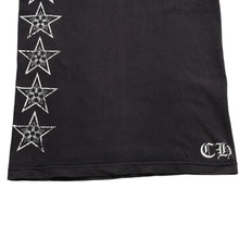 画像をギャラリービューアに読み込む, CHROME HEARTS クロムハーツ Star Vertical Logo Tシャツ ヴァーティカルロゴ スターライン CHスター 五芒星 CHクロス ブラック Sサイズ 美品 中古 4a003862