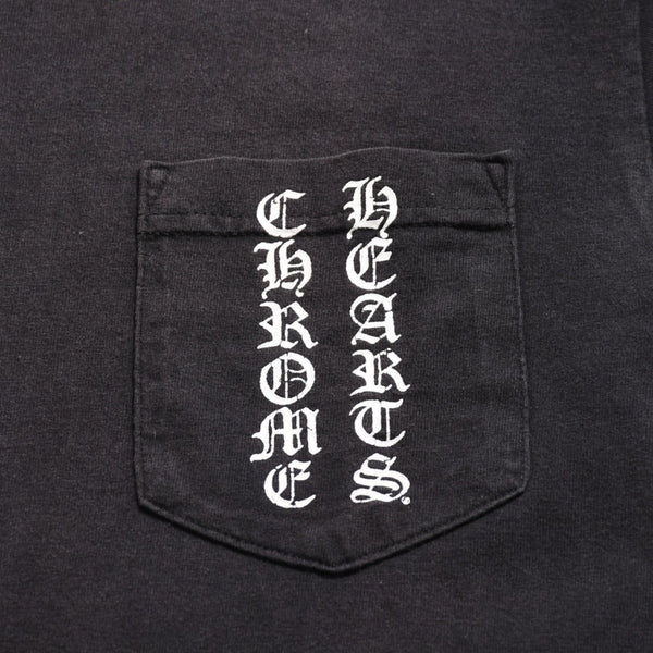 CHROME HEARTS Star Vertical Logo T-shirt Vertical Logo Star Line CH Star Pentagram CH Cross Black Size S Good Condition Used 4a003862